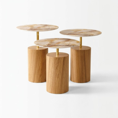Coffee tables side tables designer living room table set of 3.
