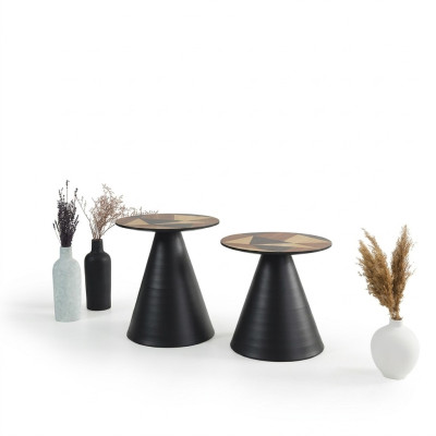 Designer set with 2x coffee tables in contemporary style for the living room