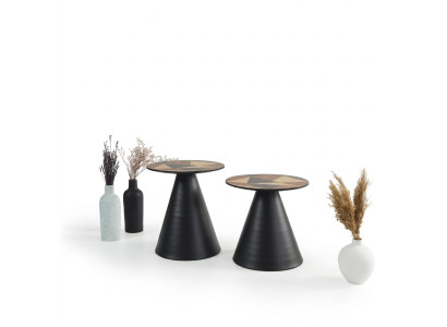 Designer set with 2x coffee tables in contemporary style for the living room