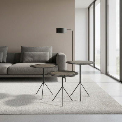 Coffee tables, tables, side tables, living room, modern, luxury, brown, 2 pieces.