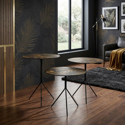 Round table, dining table, coffee tables, tables, luxury design, side tables, 3-piece set.