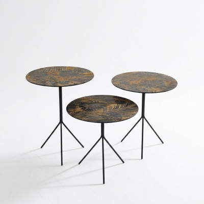 Round table, dining table, coffee tables, tables, luxury design, side tables, 3-piece set.