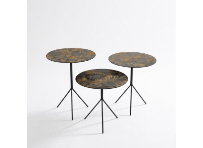 Round table, dining table, coffee tables, tables, luxury design, side tables, 3-piece set.
