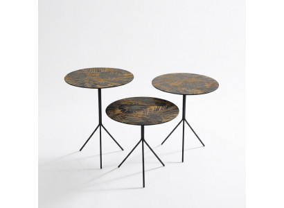Round table, dining table, coffee tables, tables, luxury design, side tables, 3-piece set.