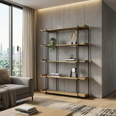 Freestanding shelf, shelf, bookcase, bookshelf, living room, wood design, new