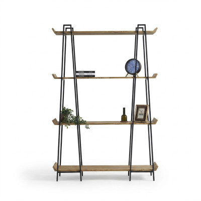 Stylish and functional wooden bookshelf for the living room