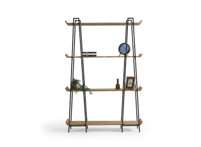 Stylish and functional wooden bookshelf for the living room