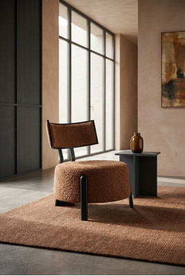 Luxurious designer chair with comfortable premium fabric upholstery