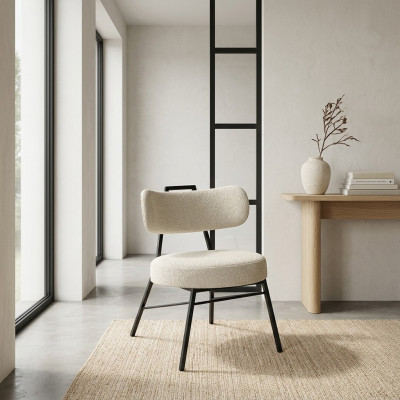 Luxurious designer chair made of wood with soft padding for the dining room