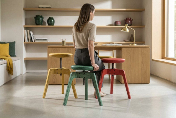 Modern set with 3 luxurious designer chairs made from high-quality wood