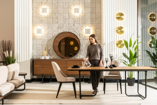 Dining table with 4 chairs dining room set dining set modern sideboard suite