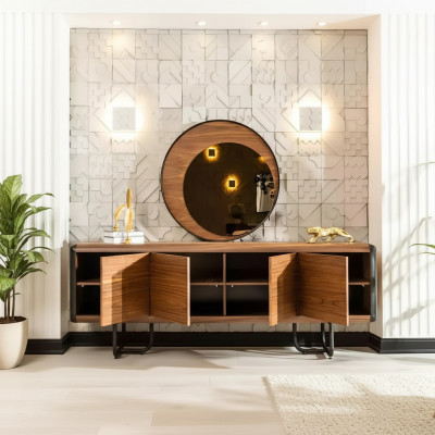 Luxury sideboard mirror wood console group drawers dressers consoles