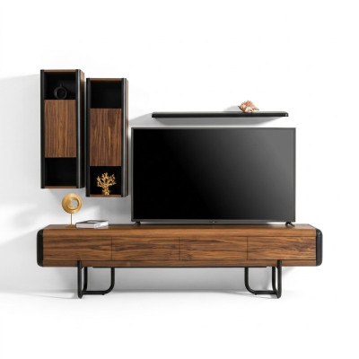 Wall unit cabinet shelf cabinets wall units sideboard coffee table 5-piece set.