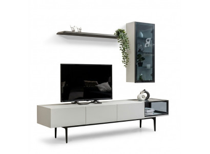 An incomparable TV cabinet and shelves in a minimalist style