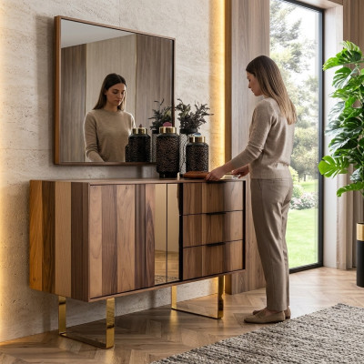 Luxurious dresser with mirror for bedroom in modern style