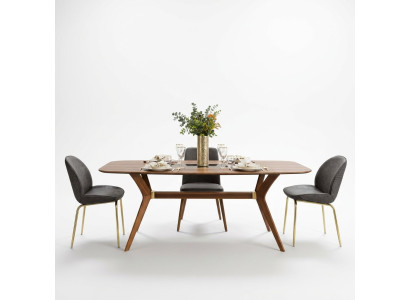 Italian style dining table 4x chairs wood table dining set modern design 5-piece