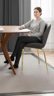 An incomparable chair made of high-quality material and stainless steel for the dining room.