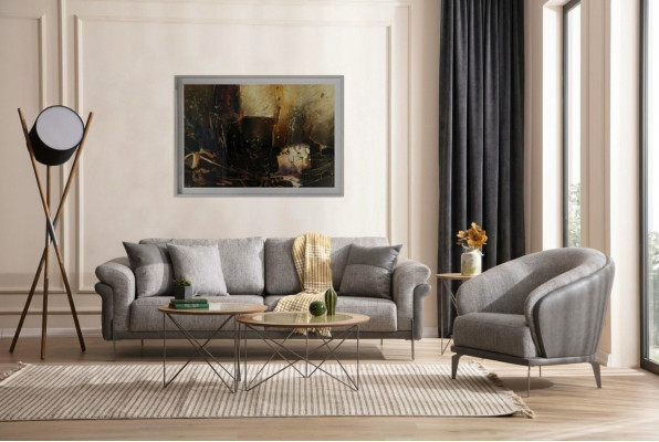 Sofa set 3+1 seater upholstered suite sofas armchair luxury 2x coffee table set