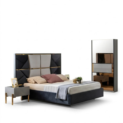 Luxury bedroom bed double beds design wooden furniture bed frame new