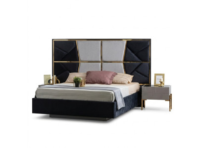 Beautiful sleep set with dark gray tones with golden accents