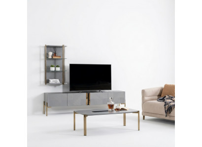 Insanely stylish modern designer living room TV sideboard in ash gray