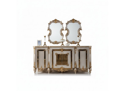 Sideboard Dressers Buffet Furniture Modern Set 2-piece Mirror New