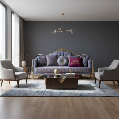Design sofa 3 seater upholstered luxury classic fabric Chesterfield sofas