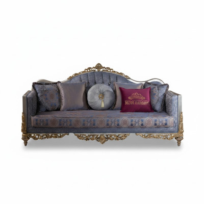 Design sofa 3 seater upholstered luxury classic fabric Chesterfield sofas