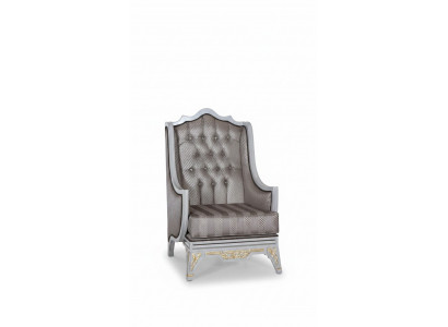 Classic Armchair Luxury Designer Grey Fabric Single Seater Upholstered Armchair New Furniture