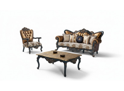 Founding Era Furniture Classic Sofa Set Couch Chesterfield 3+1+ Table
