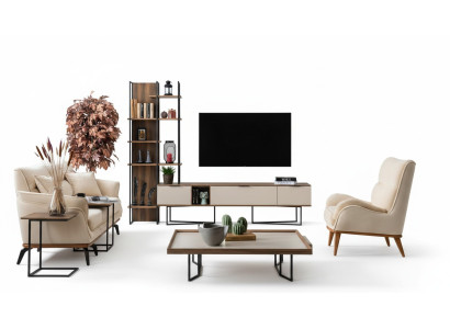 Living room wall unit furniture TV stand bookshelf 240cm wooden wall units