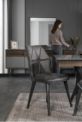 Gray Chair Designer Dining Chairs Seat Chair Armchair Textile Wood
