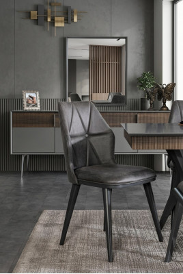 Gray Chair Designer Dining Chairs Seat Chair Armchair Textile Wood