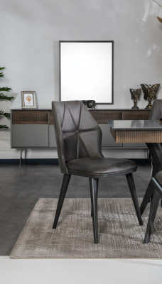 Gray Chair Designer Dining Chairs Seat Chair Armchair Textile Wood