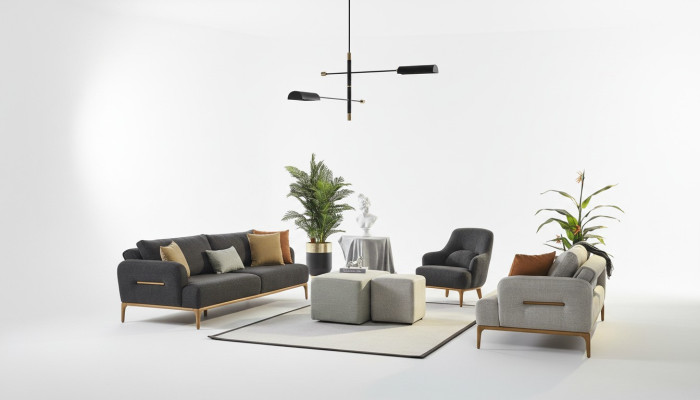 Sofa Set 431 Seat 2x Ottoman Sofa Set 5-piece Luxury Living Room Living