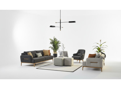Sofa Set 431 Seat 2x Ottoman Sofa Set 5-piece Luxury Living Room Living