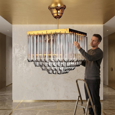 Living Room Chandelier Crystal Luxury Ceiling New Style Modern Gold