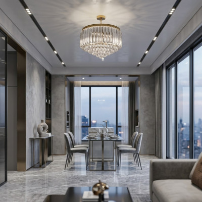 Chandelier Ceiling Modern Lighting Crystal New Luxury Living Room