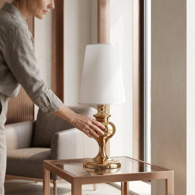 White Table Lamp Nightstand New Style Modern Desk Living Room