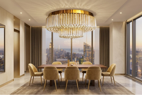 Chandelier Ceiling Light Luxury Round Pendant Lamp Gold Lights