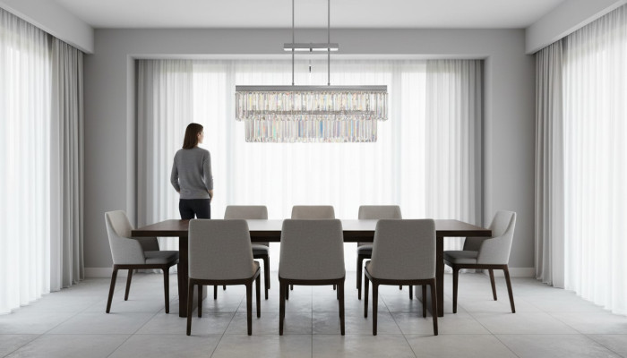 Chandelier ceiling light style modern living room new gray