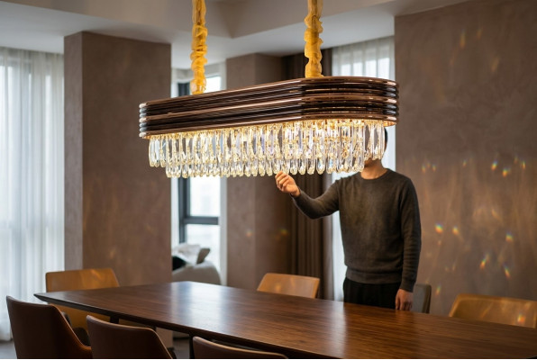 Chandelier Crystal Ceiling Light Pendant Light Lamp Gold