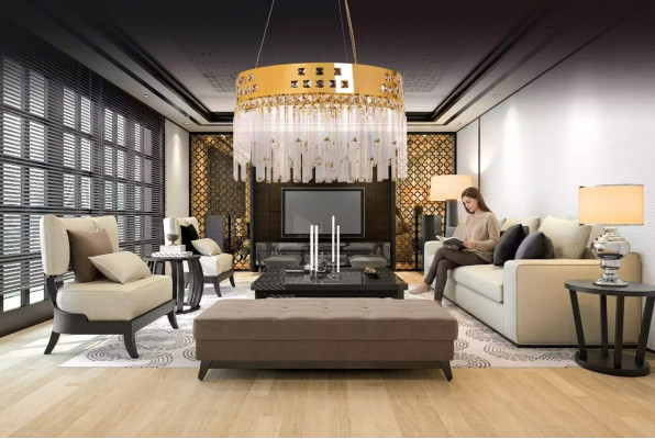 Beautiful Brass-Crystal Chandeliers new Living Room Luxury gold