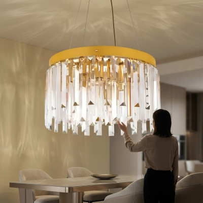 Chandelier Luxury Ceiling Lamp Antique Oak Crystal Lights Lamps Art Nouveau