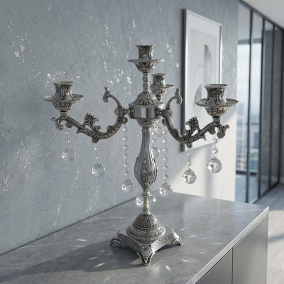 Table lamp bedside lamp light luxury table lamp living room silver