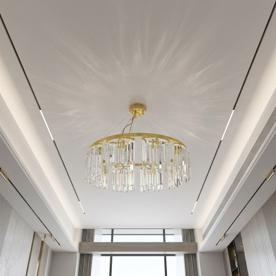 Round crystal lamp ceiling light chandelier