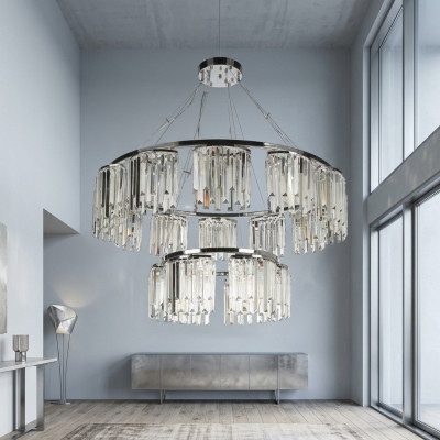 Chandelier Ceiling Light Modern Round Lamp Crystal Design Lighting
