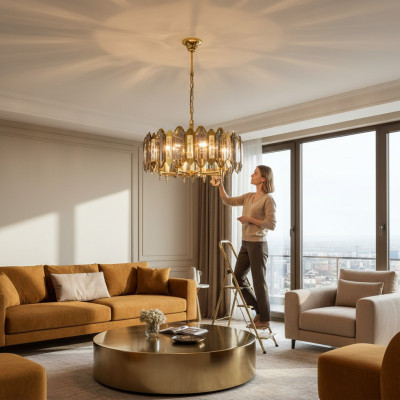 Pendant lamp chandelier lamp crystal light chandelier living room 60x80