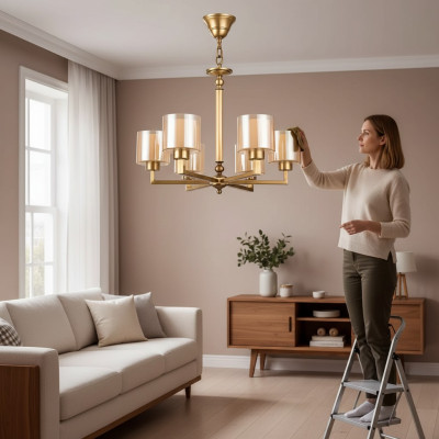 Ceiling lamp living room ceiling lights lampshade chandelier glass luxury
