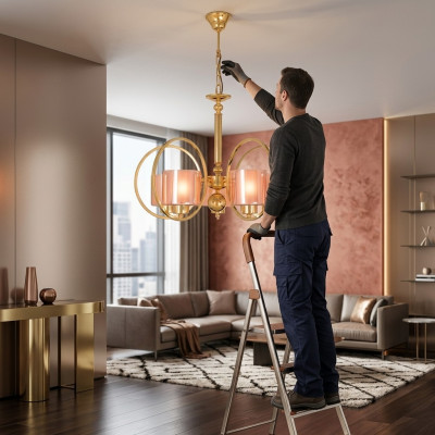 Ceiling lamp hanging lighting living room new chandelier glass luxury